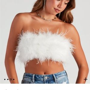 NWT Windsor White Feather Tube Top